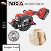 YATO 18V Brushless Portable Electric Circular Saw with Rechargeable Lithium Battery