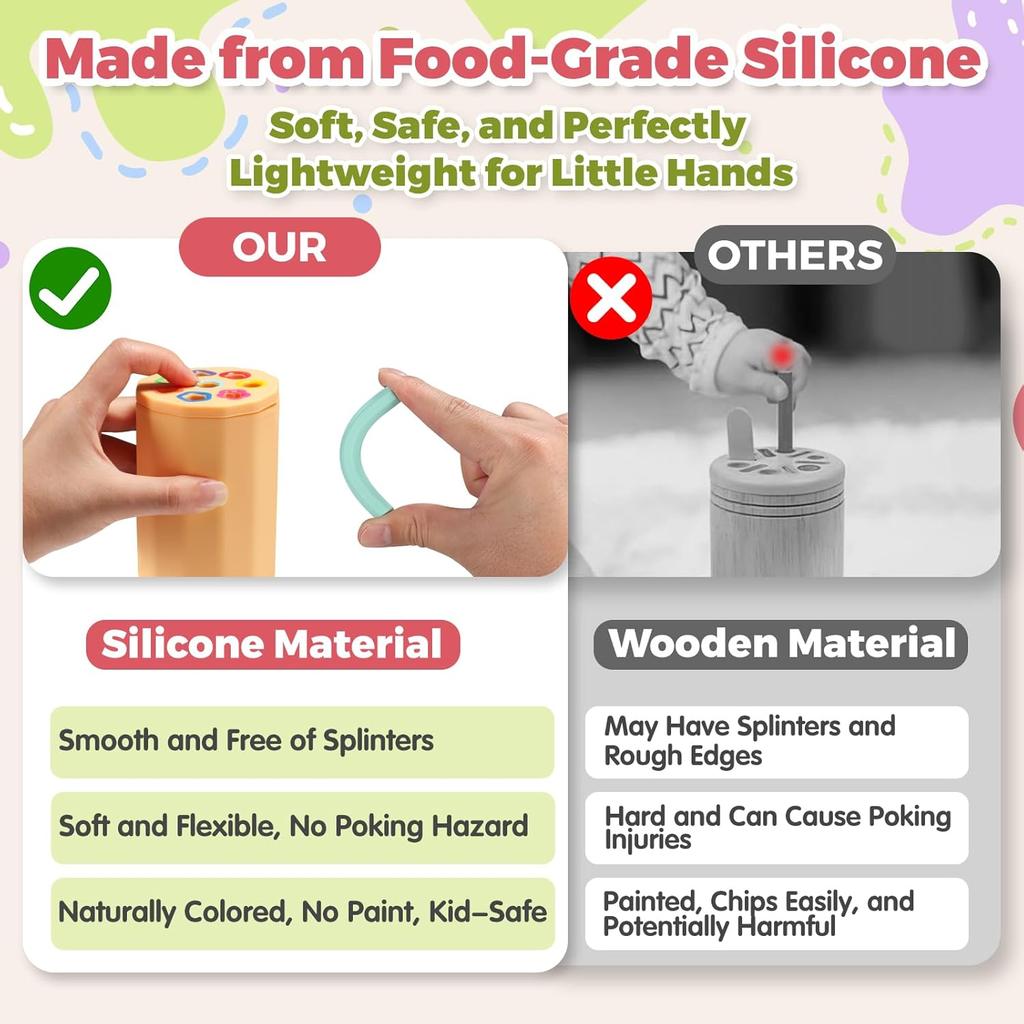 Игрушки Монтессори для сортировки по форме и цвету для малышей 1-3 лет, мягкие силиконовые игрушки, дошкольные занятия, игра на сопоставление, развивающая игрушка для мальчиков и девочек