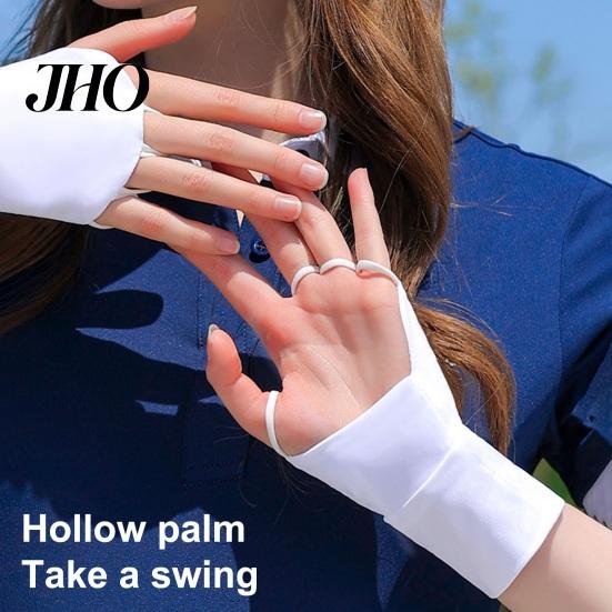Men Golf Gloves 1 Pair Summer Sun Protection Breathable Women Outdoor Sports Cooling UV Fingerless Ice Silk Hand Sunshade Cover Sunscreen