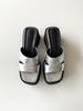 Circle Square Platform Mule Sandals (Silver)