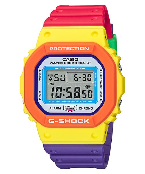 Casio Мужские кварцевые часы G-SHOCK на смоляном ремешке, водонепроницаемость 200 м, ударопрочность, будильник, DW-5610DN-9