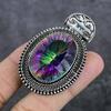 Natural Mystic Topaz Gemstone 925 Sterling Silver Jewelry Pendant 2.21" J8d11