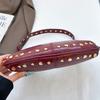 Сумка на плечо для женщин, панк-сумка под мышкой с заклепками, клатч из ПУ кожи с заклепками, модная сумка-хобо для работы, путешествий, шопинга CLE