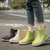 Fashion Women's Rain Boots Fashion Warm Cotton RubberShoes Ankle Rain Shoes for Women Waterproof Garden Galoshes Botas Lluvia Mujer2024