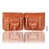 Side Pouch Saddlebags Saddle Panniers Bag Motorcycle Pouch Brown Leather 2 Bags