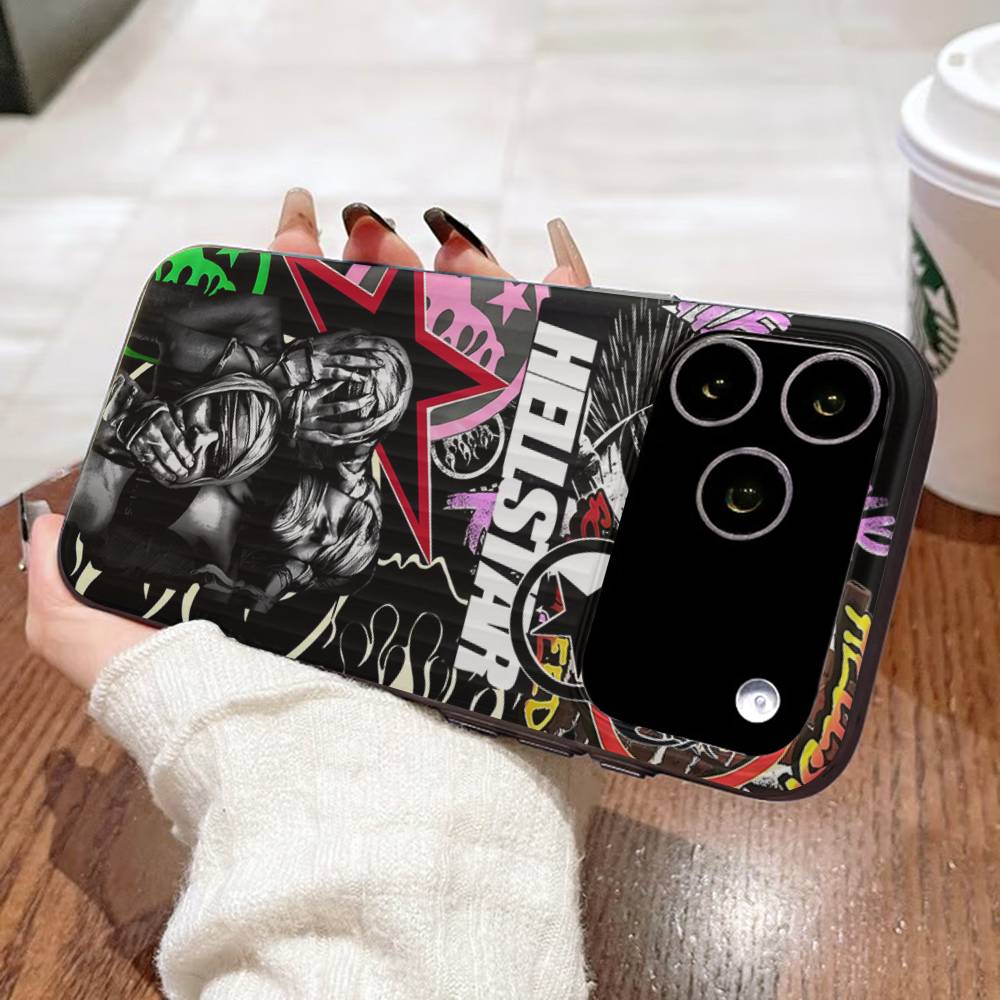 H-HellstarS Fashion Logo For IPhone 17 16 15 14 13 12 11 Pro Max Plus Pro Corrugated Shockproof Matte Phone Cover