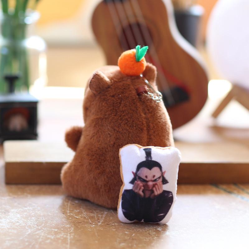 Aobing Plush Capybara Toy Keychain With Wagging Tail Soft Pp Cotton Decor Bag