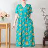 Длинные платья больших размеров, летняя винтажная одежда, элегантное женское платье с коротким рукавом