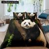 3D Panda Bedding Set Lovely China Black White Animal Duvet Cover King Queen Bamboo Comforter Cover 2/3pcs Polyester Quilt Cover