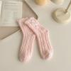 Coral Fleece Middle Tube Socks Bowknot Floor Socks Cute Women's Socks  Autumn