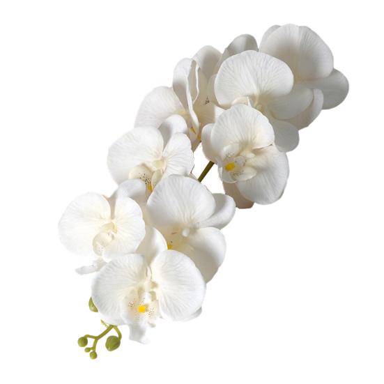 Искусственные Цветы Фаленопсис 100 см Длинный Стебель Реалистичные На Ощупь Искусственная Ветка Орхидеи с 9 Головками Полностью Расцветшие для Вазы Дома Свадебной Вечеринки Центральный Элемент