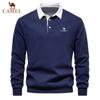 Men's Embroidered Pure Cotton Long Sleeved Polo Shirt for Spring and Autumn, New Fashionable and Casual Multifunctional Top
