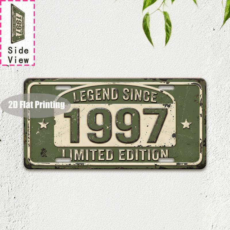 Vintage City Coordinate Year Retro Print Metal License Plate Sign 2D Flat Printed Tin Plaque Wall Decor for Home Bar