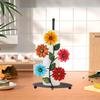 Iron Sunflower Kitchen Roll Holder Countertop Organizer 18x33cm Multipurpose Home Decoration