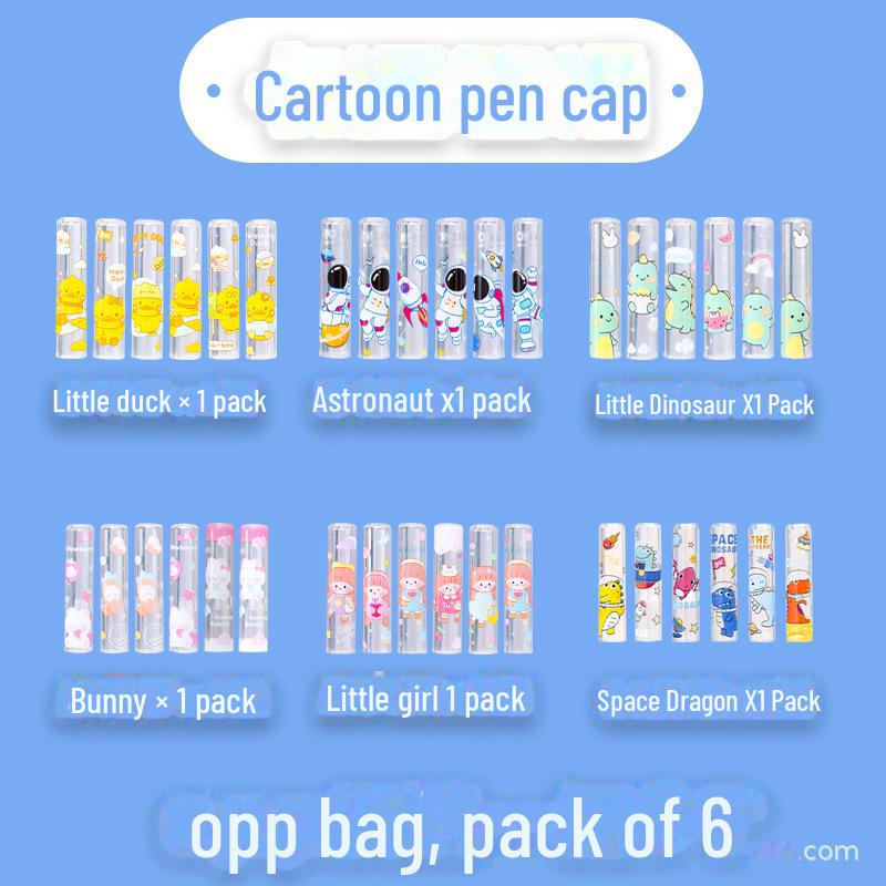 Детский мультяшный колпачок для карандаша с удлинителем отверстия - защитный чехол для учеников детского сада и начальной школы