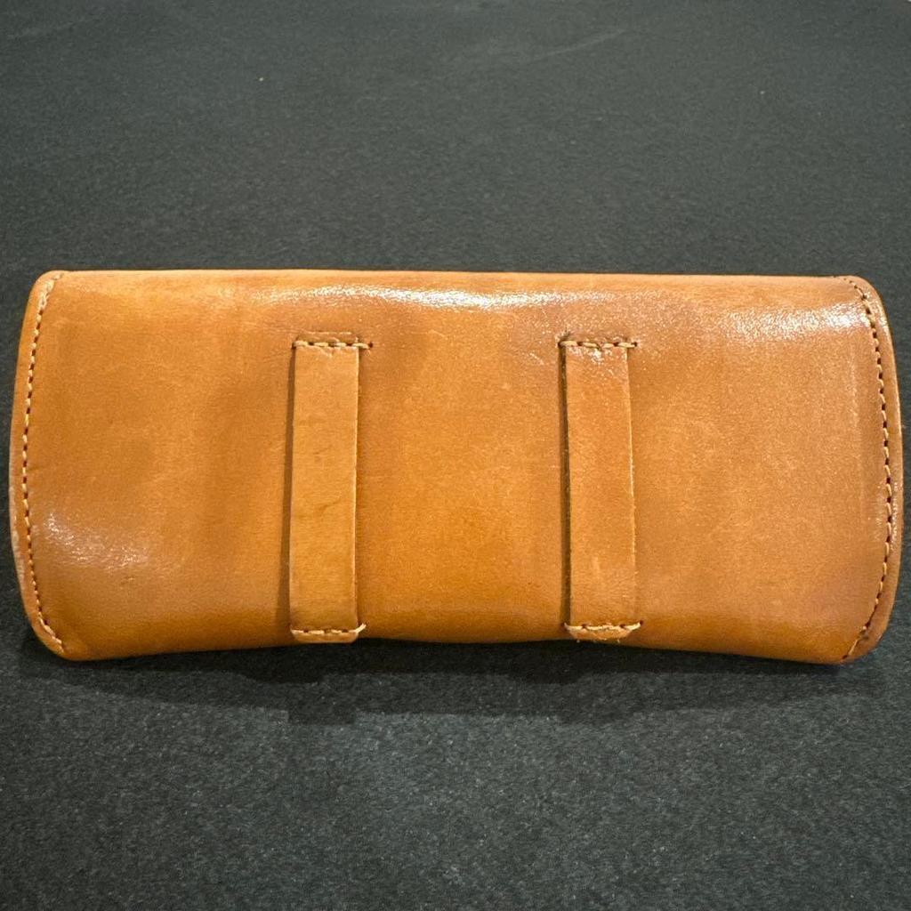 Used Genuine leather/Polo Ralph Lauren leather glasses case sunglasses case brown