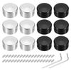 Uxcell 12pcs Footswitch Toppers Guitar Pedal Button Caps Metal Footswitch Top Covers for Guitar Effect Pedal Silver and Black 3/8" Buttons,