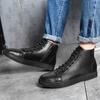 Autumn and Winter High-top Large-size Casual Shoes Fashion Martin Boots 38-48 Outdoor Lace-up Men's Shoes Foreign Trade Leather Boots Men's