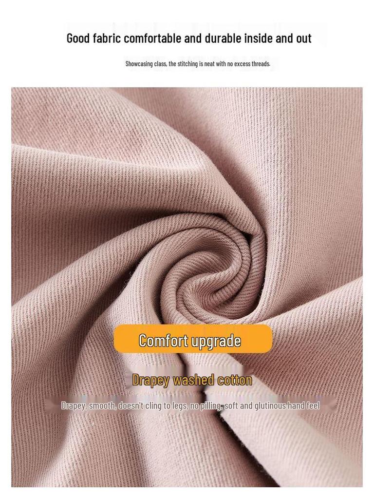 Summer 2026 Women's Trendy Wide-Leg High-Waisted Cropped Pants: Petite, Loose, and Slimming Drapey Style.