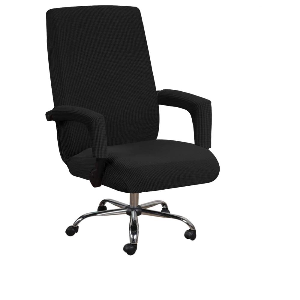 Office Chair Cover+Arm Cover Computer Seat Cover Stretch Rotating Chair Slipcover with Elastic Bottom Chair Protector for Rotating Boss Chair
