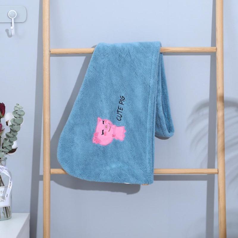 Полотенце для волос из микрофибры с капюшоном и милыми узорами - Быстросохнущее и легкое