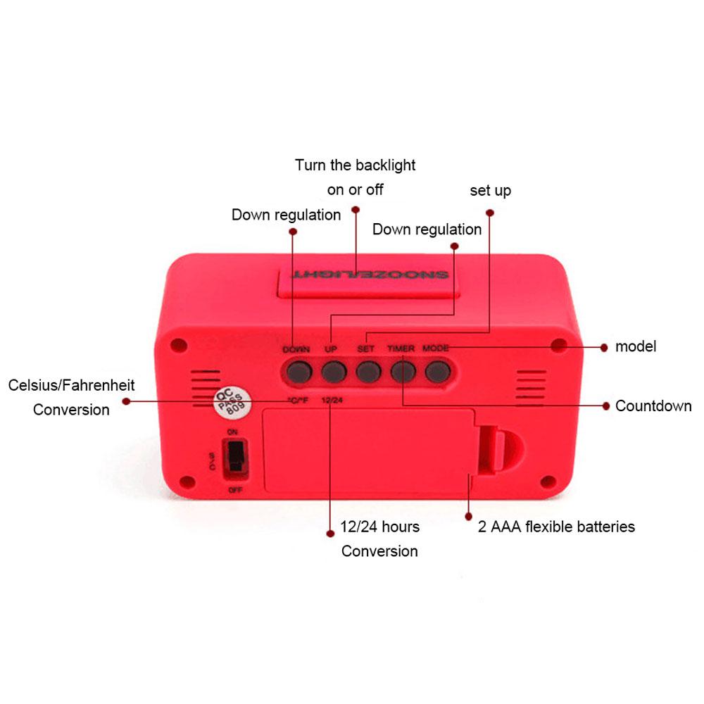 Simple Home Digital Electronic Clock 12/24 Hours Voice Control Backlight Multifunctional Bedroom Bedside Children's Decoration