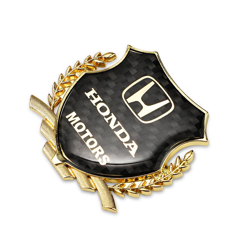AAALY1 2Pcs Car Logo Metal Sticker Window Trunk Emblem Accessories For Honda Civic Fit Jazz Accord Pilot CRV Odyssey Passport City HRV