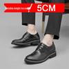 Невидимые мужские кожаные туфли, увеличивающие рост на 5 см - Business Casual, Британский стиль, Мягкая подошва для женихов и свадеб