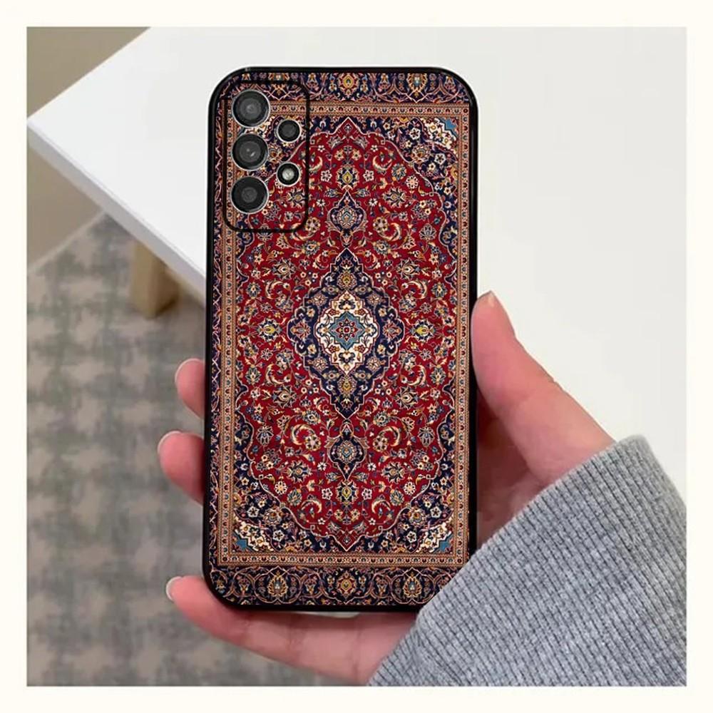 Чехол для телефона с цветочным узором в персидском стиле для Samsung Galaxy A13, A21s, A22, A31, A32, A52, A53, A71, A80, A91, Мягкий черный чехол