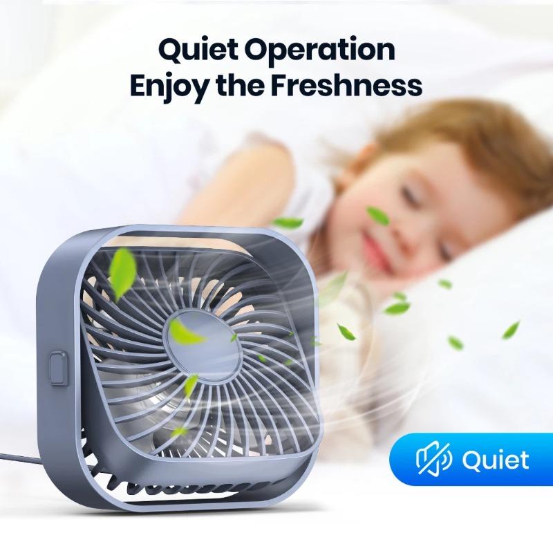 Desktop Mini Fan with Multi-angle Adjustment Office and Dormitory Desktop Ultra-quiet 3-speed High Wind Force 360°Rotatable Fans