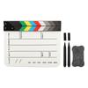 Acrylic Film Clapboard Professional Dry Erase Movie Props Clap Board with Color Sticks for