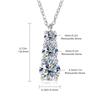 925 Silver D1.85CT Moissanite Necklace Certified Gradual Three Stone Pendant Collar Wedding Anniversary Jewelry Gift for Women