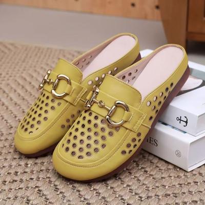 Новые легкие модные женские сандалии полутапочки весна-лето 2025 дышащие британский стиль удобные дышащие модели для мам