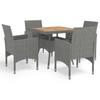 Day and Night - Day and Night Garden Furniture 5 Pieces Gray Synthetic Rattan and Acacia