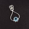 Round Natural Sky Blue Topaz 925 Silver Daughter Gift Wedding Pendant Jewelry PP-40-15