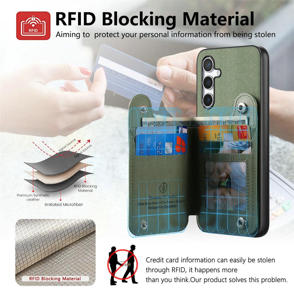 Кожаный чехол-кошелек с RFID-защитой для Coque Samsung A56 5G 2026 Держатель-кольцо Etui Galaxy A36 A26 A17 A16 A06 A 16 17 36 56 Чехол