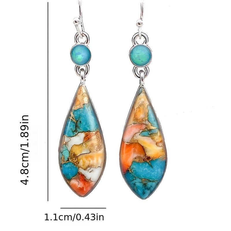 Императорский каменный дизайн, висячие серьги в стиле ретро, ​​богемный стиль, ювелирные изделия из цинкового сплава, энергетические украшения для женщин