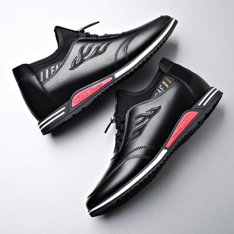 2025 осень новая молодежная повседневная кожаная обувь мужская новая внутренняя высота увеличивается на 6 см модная повседневная обувь обувь для ленивых ног