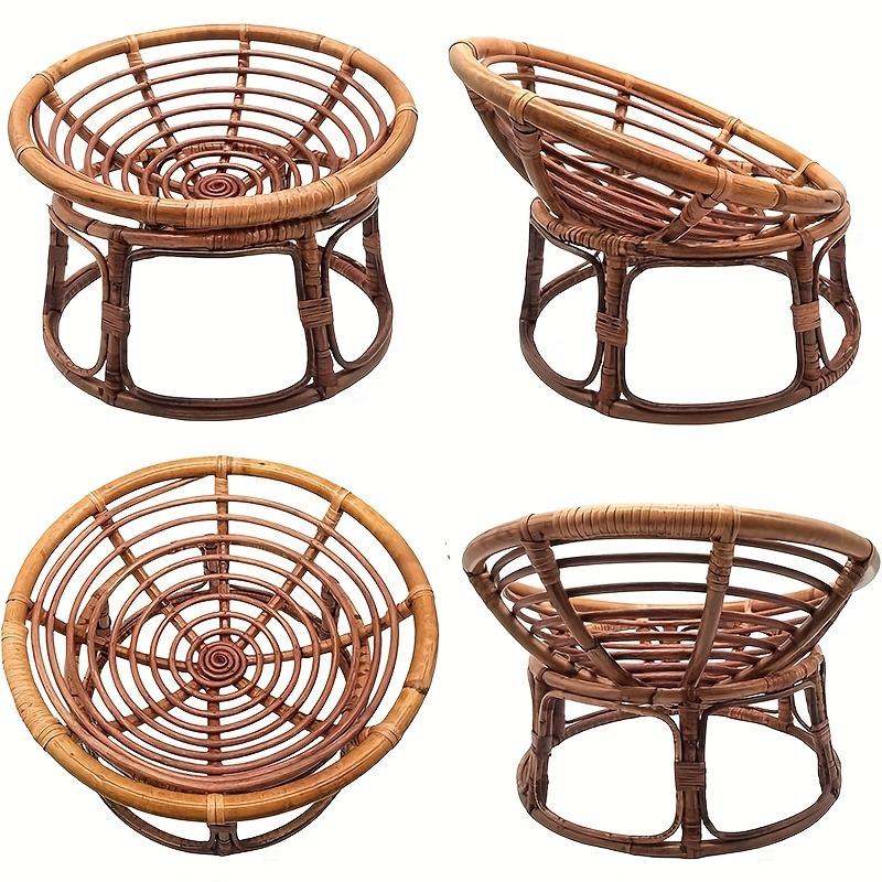 Плетеное кресло Винтажное бамбуковое кресло-радар Кресло Идеально для фотографии Колыбель Реквизит Ручная работа Стильный декор для дома Аксессуар для колыбели