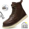 High Top Men's Safety Shoes Puncture-Proof Work Sneaker Waterproof Steel Toe Shoes Safety Boots Indestructible Slip-resistant Shoes