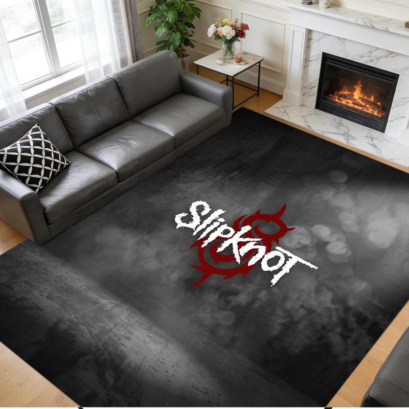 Slipknot Print Crystal Velvet Plush Rug Wear?Resistant Anti?Slip Floor Mat For Indoor Household Decoration