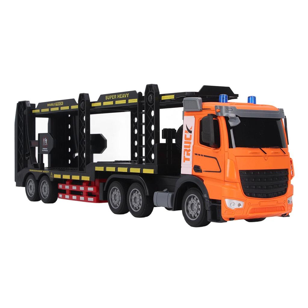 Радиоуправляемый полугрузовик с прицепом, двухслойный, полнофункциональный, со звуком и светом, перезаряжаемый пульт дистанционного управления