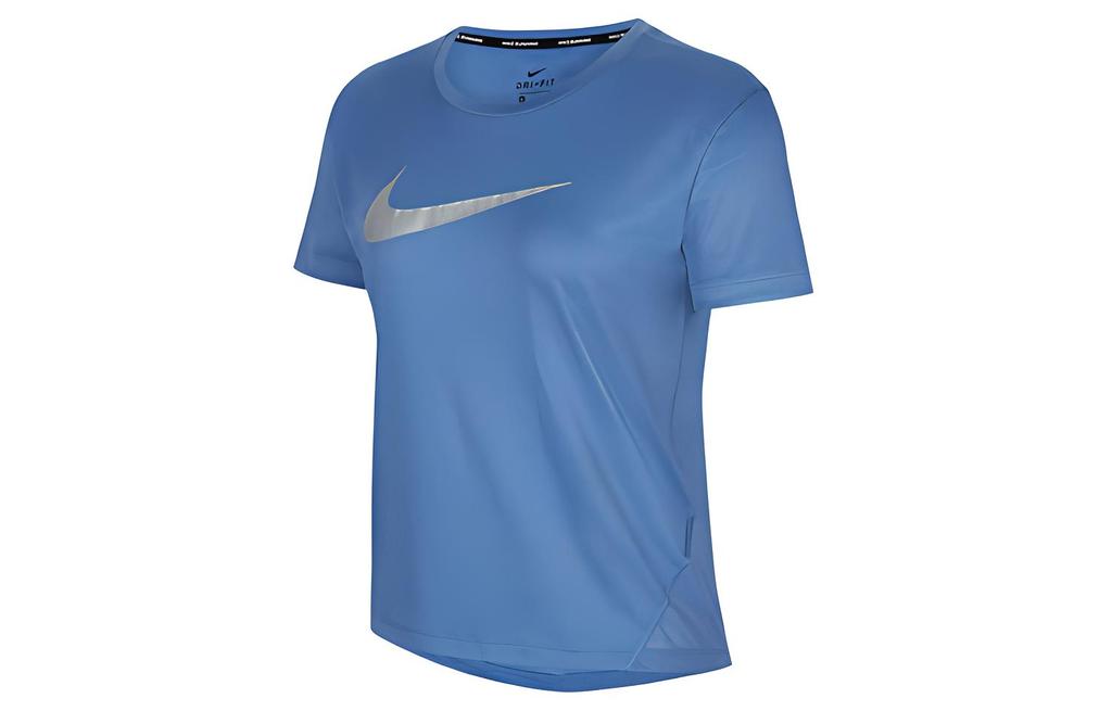 Nike T Shirts Women's Storm Indigo Crew Neck Moderate Straight Fit CN5185-458