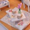 Dollhouse Miniature DIY House Kit Wood Cute Room with LED Furniture and Cover Girl Gift Toy, Summer