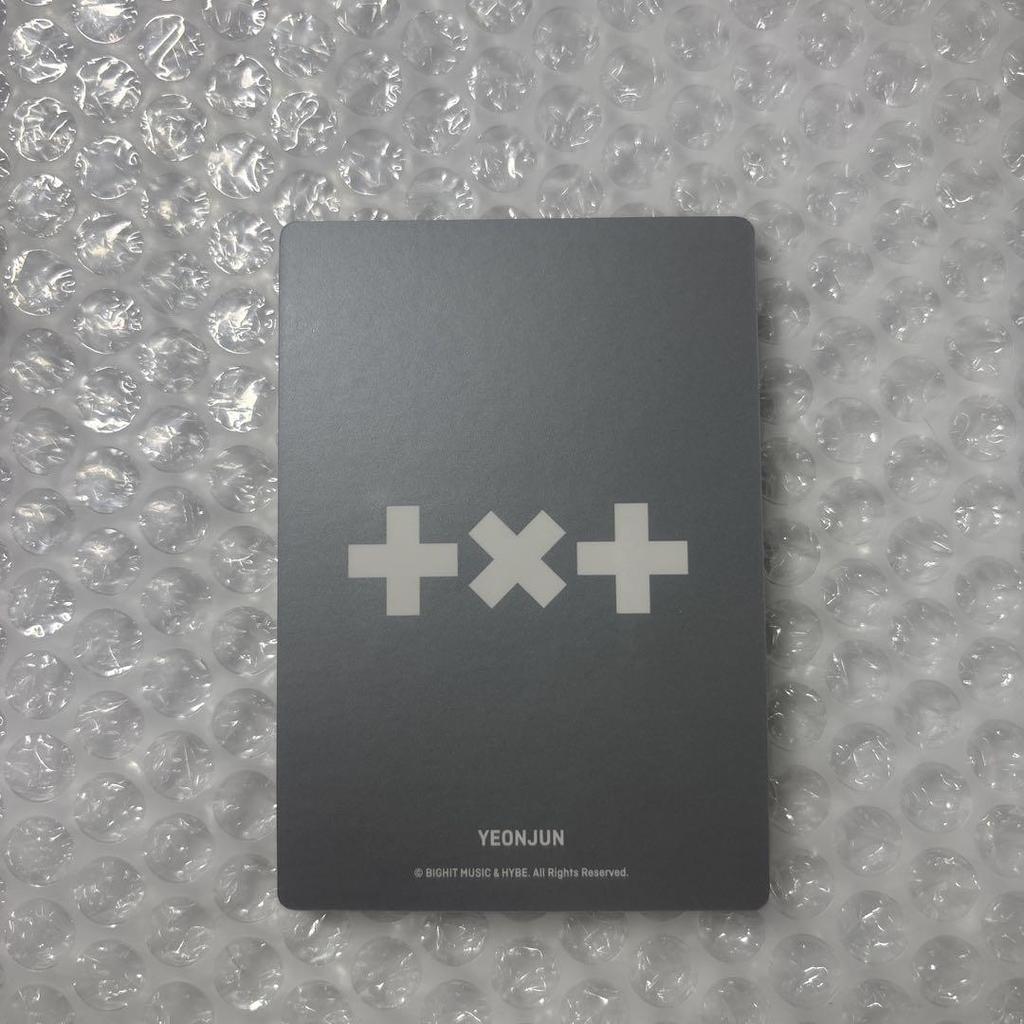 [Б/У] TXT Ёнджун лайтстик бонус автограф торговая карточка