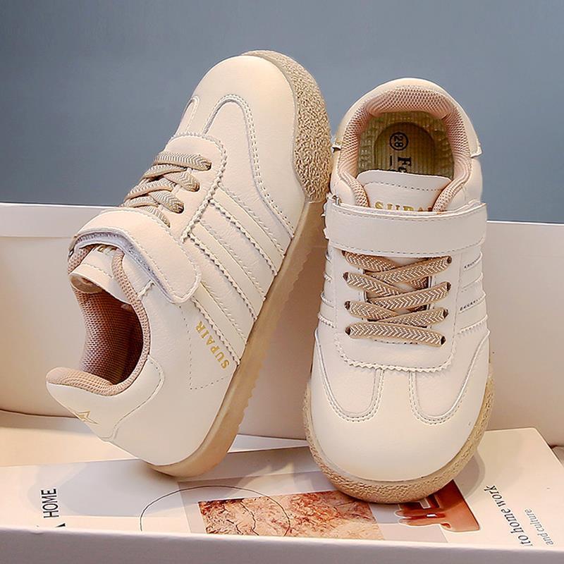 New autumn girls' shoes, children's sports shoes, casual soft-soled girls' sneakers, lightweight white training shoes