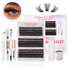 Diy False Eyelash Extension Set Single Tuft Hair 80D + 100D Thick With Eyelash Glue Set