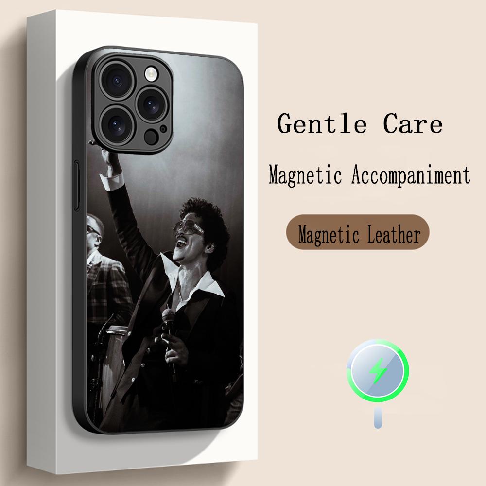 Bru-no cool singer fashion design Phone Case For iPhone 17 16 15 14 13 12 Plus Pro Max High-end Luxury Magsafe Sheepskin