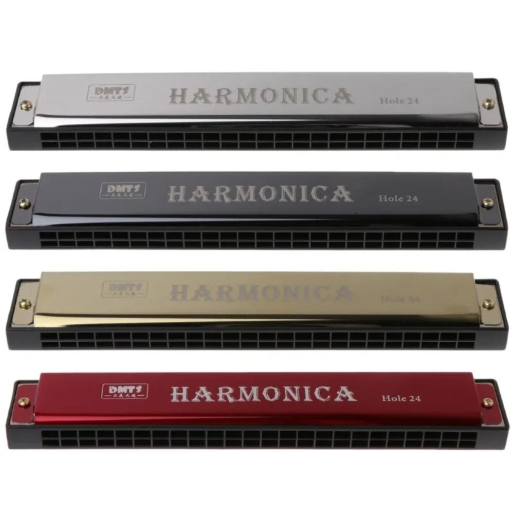 Tremolo Harmonica 24 Hole Harmonica Double Row Blues Harmonica C-key Harmonica Student