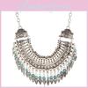 Style Ethnic Simulation Gemstone Decoration Tassel Design Necklace Women